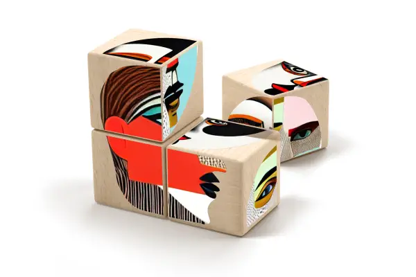 Art-themed gadget with cubist motifs for art enthusiasts