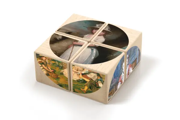 Blocks with paintings by English painters.