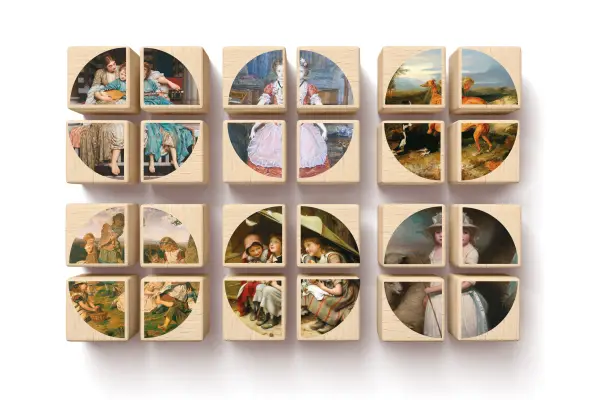 Blocks with paintings by famous artists.