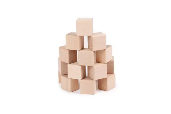 Wooden blocks for stacking small tower