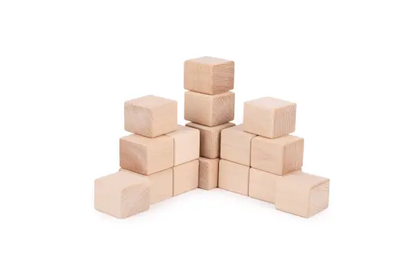 Wooden blocks for stacking medium tower