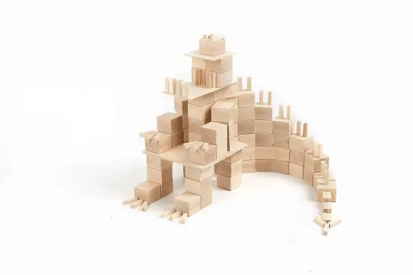 wooden animal built from blocks