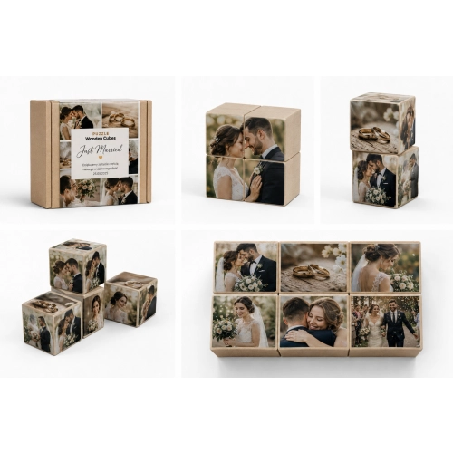 Personalized Wooden Cube Photo Puzzle